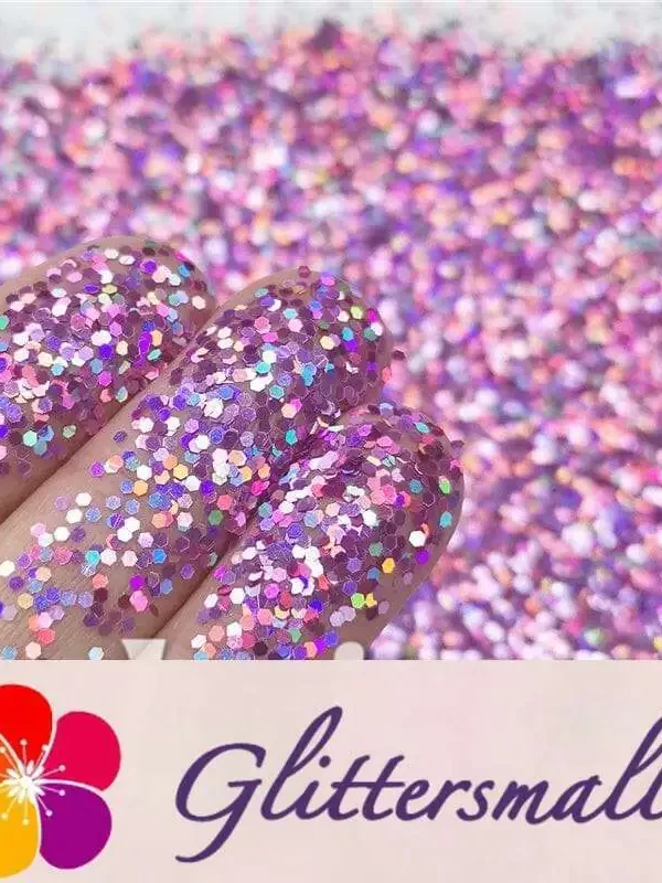 1mm Hexagon Shapes Laser Pink Glitter LB0901
