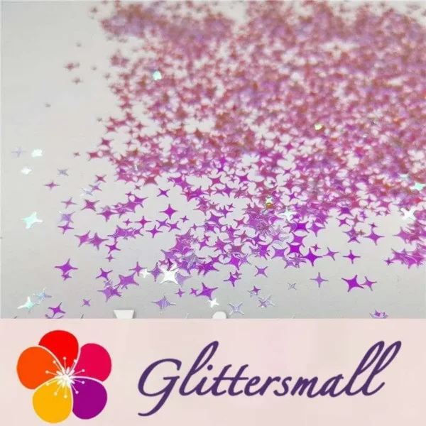 IMG_20200323_202556.webp 3/4/5mm Four Pointed Star Mixed Light Purple Iridescent Glitter LC-F322R