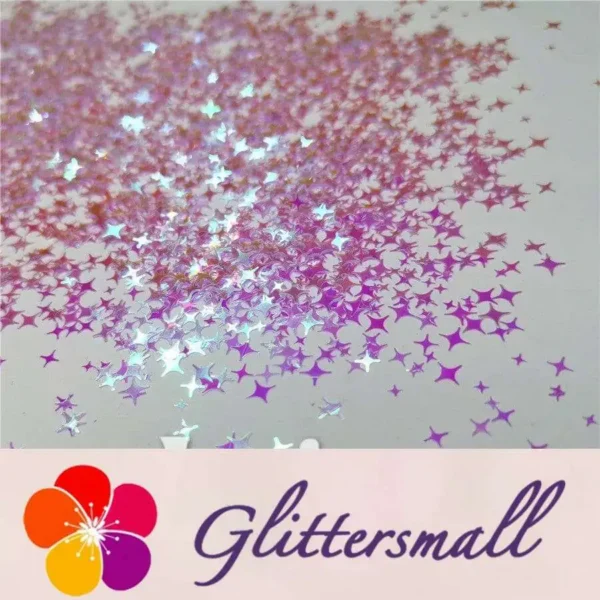 IMG_20200323_202602.webp 3/4/5mm Four Pointed Star Mixed Light Purple Iridescent Glitter LC-F322R