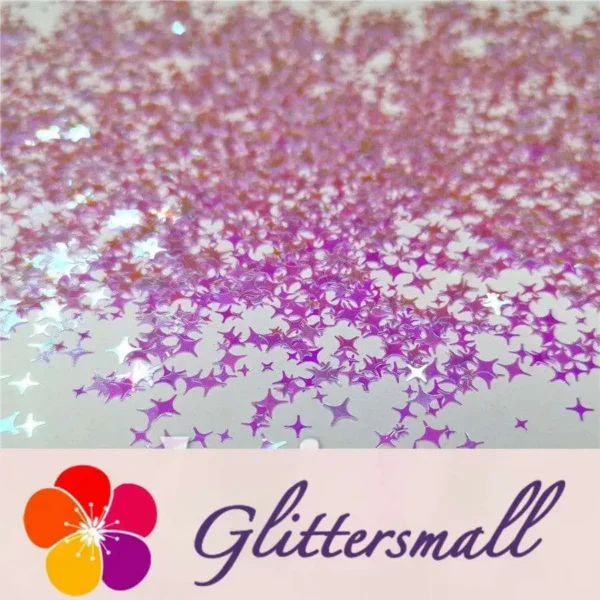 IMG_20200323_202606.webp 3/4/5mm Four Pointed Star Mixed Light Purple Iridescent Glitter LC-F322R