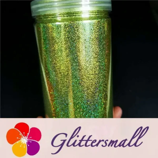 IMG_20200326_204402.webp 0.2mm Holographic Pigment Golden Green Glitter Cosmetic Grade SLG007