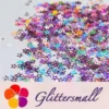 6mm Holographic Pink Hollow Out Star Shaped Glitter LB0901