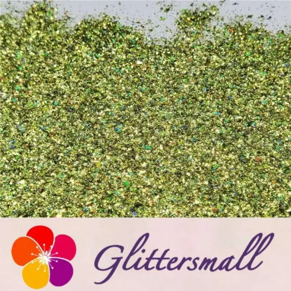 IMG_20200423_210150_5920fda9-538f-4a0a-aa51-64f00dd8ee77.webp 2x2 Glitter Holo Shards (Flakes) Holographic Pigment Golden Green Glitter Solvent Resistant SLG007