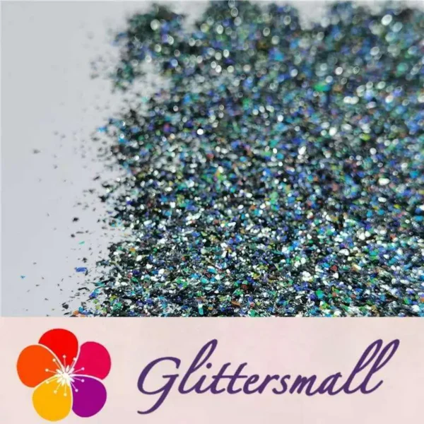 2x2 Glitter Holo Shards (Flakes) Holographic Pigment Dark Grey Glitter Solvent Resistant SLG011