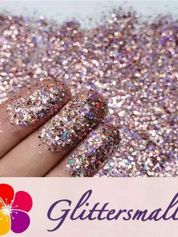 2x2 Glitter Holo Shards (Flakes) Holographic Pigment Pink Glitter Solvent Resistant SLG006