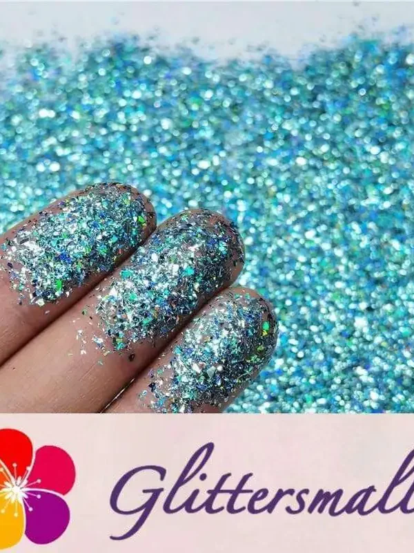 2x2 Glitter Holo Shards (Flakes) Holographic Pigment Sky Blue Glitter Solvent Resistant SLG009