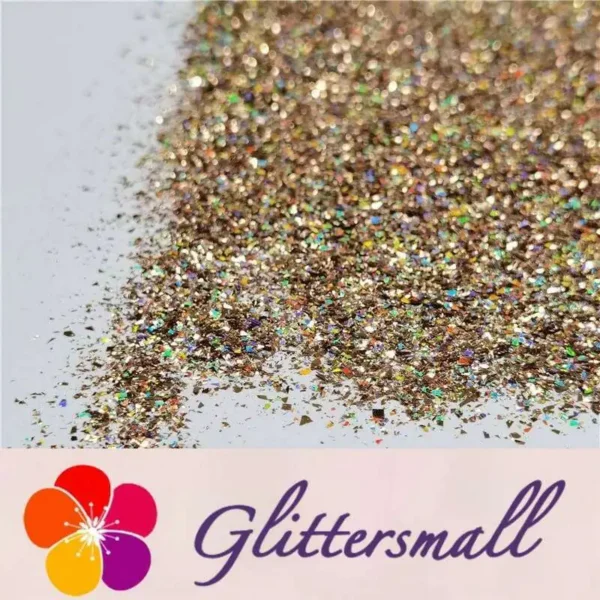 2x2 Glitter Holo Shards (Flakes) Holographic Pigment Sand Gold Glitter Solvent Resistant SLG002