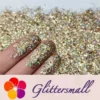 2x2 Glitter Holo Shards (Flakes) Holographic Pigment Sand Gold Glitter Solvent Resistant SLG002