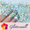 General Mixed Holographic Silver Glitter Hexagon Shaped LB0100