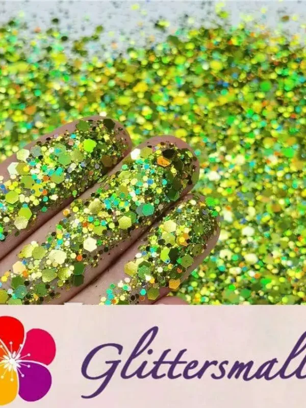 General Mixed Holographic Grass Green Glitter Hexagon Shaped LB0601