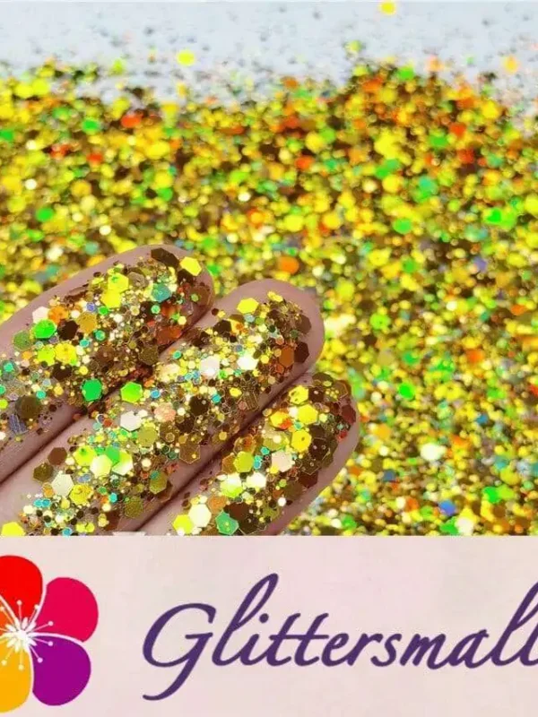 General Mixed Holographic Red Gold Glitter Hexagon Shaped LB0200