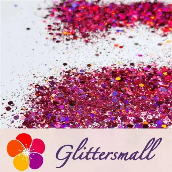 IMG_20200507_202120.webp General Mixed Holographic Rose Red Glitter Hexagon Shaped LB0912