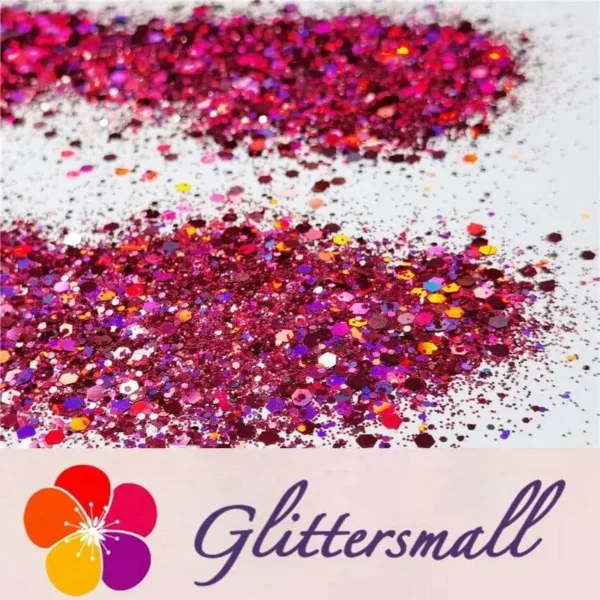 IMG_20200507_202128.webp General Mixed Holographic Rose Red Glitter Hexagon Shaped LB0912