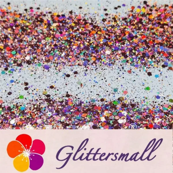 LB0911 Holographic Pink Glitter Hexagon Shaped Mixed Hazy Craft Supplies