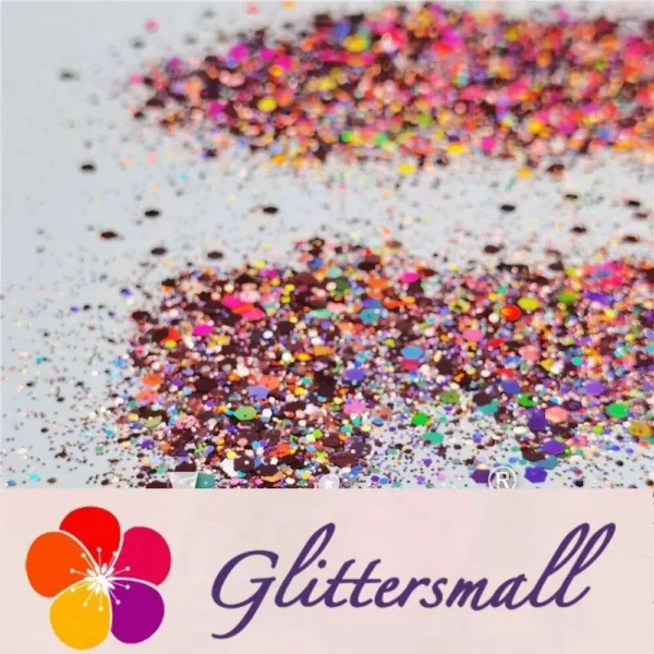 LB0911 Holographic Pink Glitter Hexagon Shaped Mixed Hazy Craft Supplies