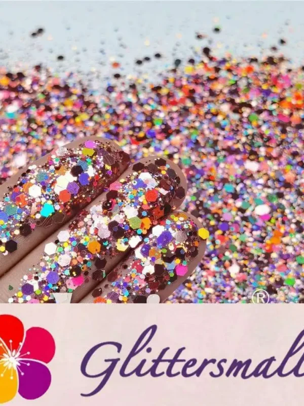 LB0911 Holographic Pink Glitter Hexagon Shaped Mixed Hazy Craft Supplies