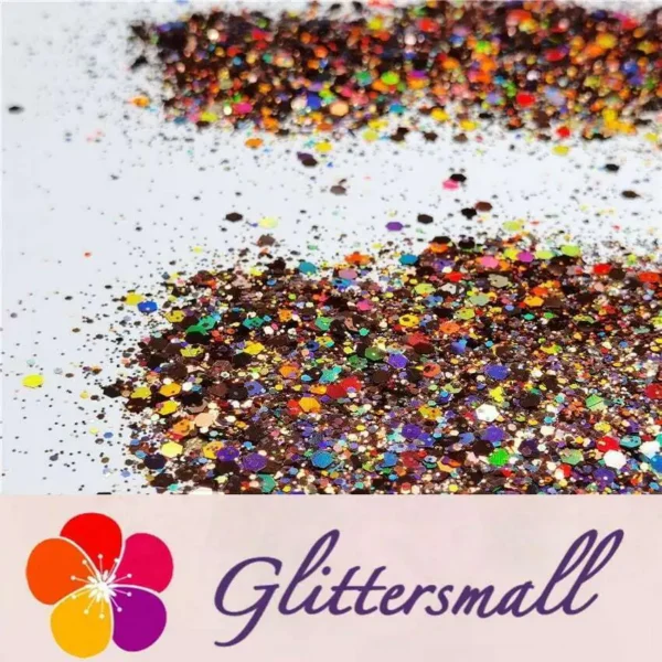 General Mixed Holographic Brown Glitter Hexagon Shaped LB0406