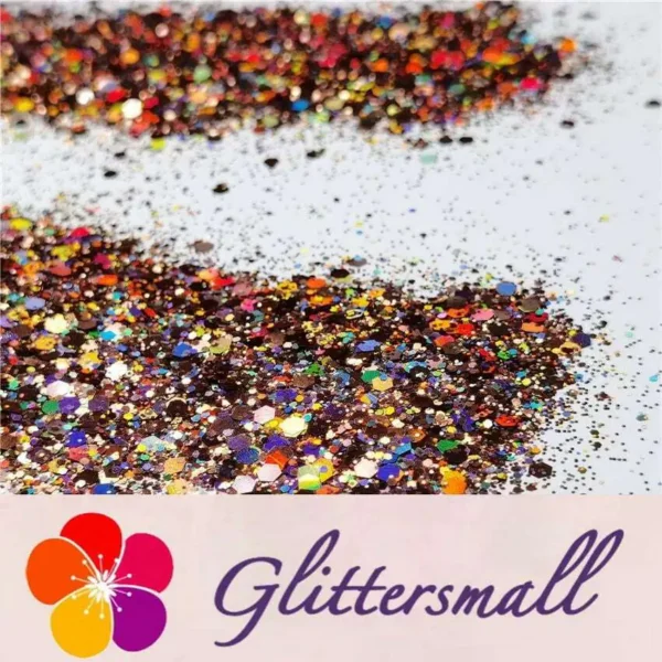 General Mixed Holographic Brown Glitter Hexagon Shaped LB0406
