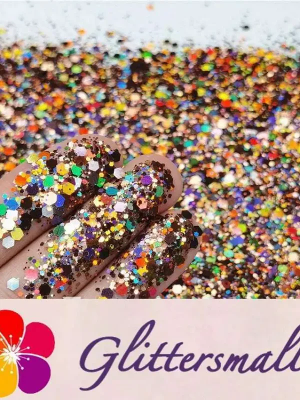 General Mixed Holographic Brown Glitter Hexagon Shaped LB0406