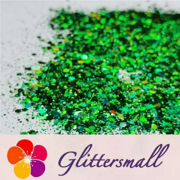 General Mixed Holographic Green Glitter Hexagon Shaped LB0600