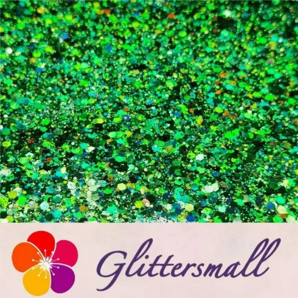 General Mixed Holographic Green Glitter Hexagon Shaped LB0600