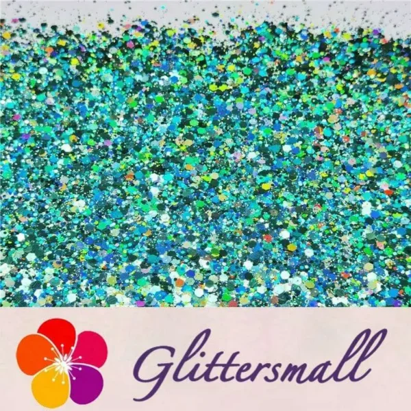 General Mixed Holographic Teal Green Glitter Hexagon Shaped LB0702