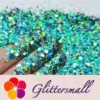General Mixed Holographic Teal Green Glitter Hexagon Shaped LB0702