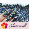 General Mixed Holographic Black Glitter Hexagon Shaped LB01000