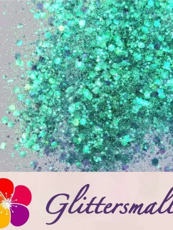 General Mixed Iridescent Translucent Green Glitter C020