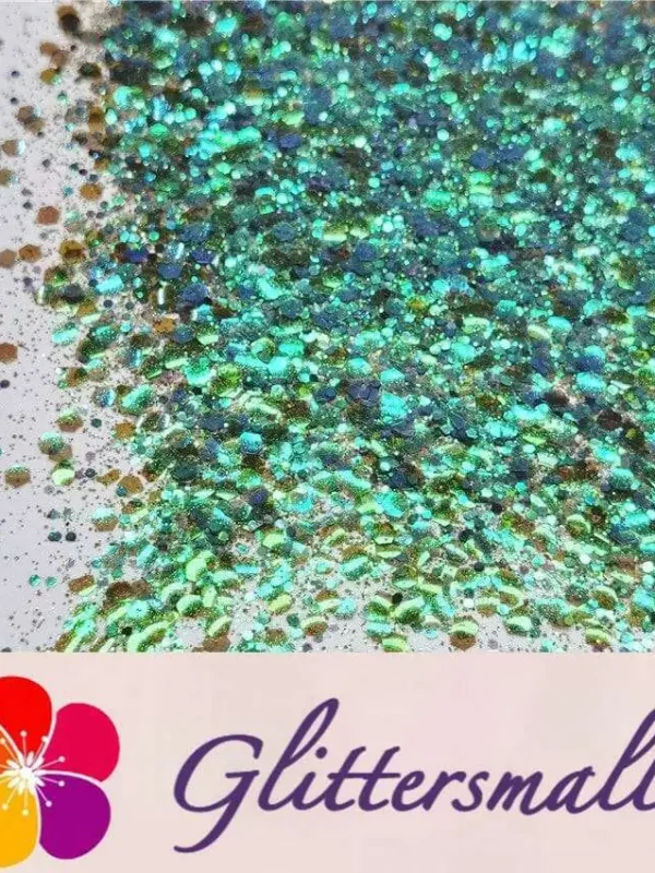General Mixed Iridescent Translucent Green Glitter C016