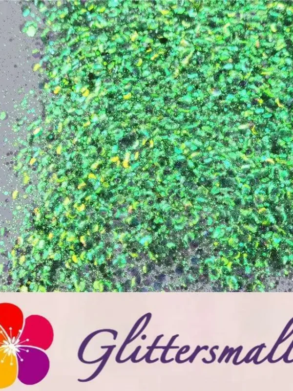 General Mixed Iridescent Translucent Green Glitter C013