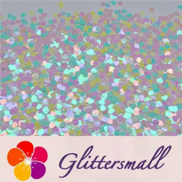 4mm Heart Shapes Rainbow Mixed Glitter C022R