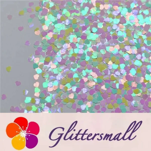 4mm Heart Shapes Rainbow Mixed Glitter C022R