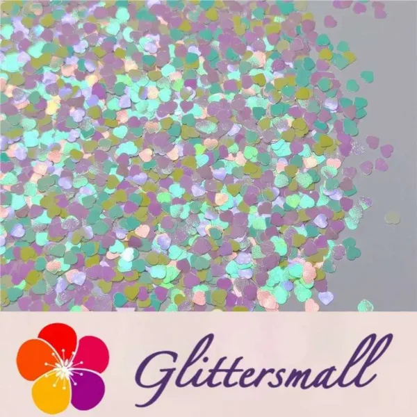 4mm Heart Shapes Rainbow Mixed Glitter C022R