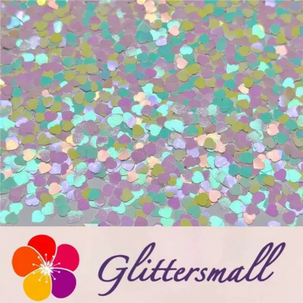 4mm Heart Shapes Rainbow Mixed Glitter C022R