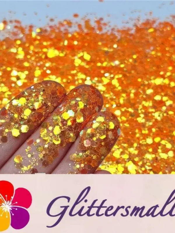 General Mixed Fluorescent Orange High Brightness Glitter FC335
