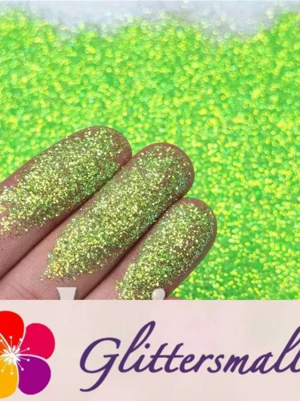 0.3mm Fluorescent Green High Brightness Iridescent Glitter FC333A