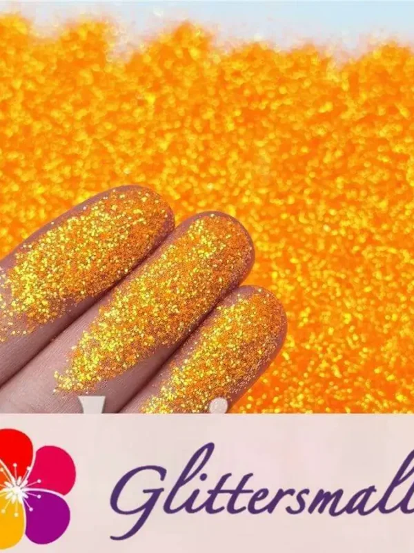 0.3mm Fluorescent Orange High Brightness Iridescent Glitter FC335