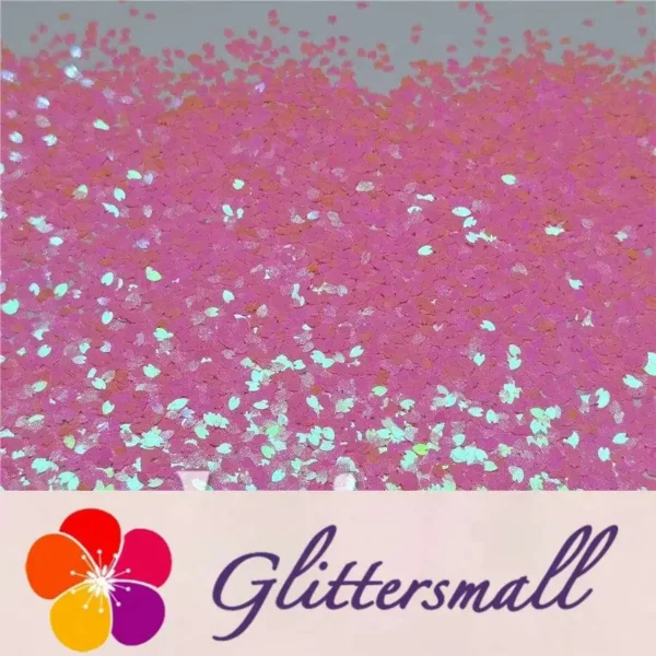 3mm Petals Shaped Iridescent Pink Glitter C018R