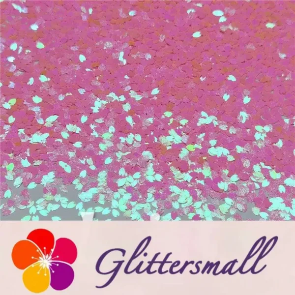 3mm Petals Shaped Iridescent Pink Glitter C018R