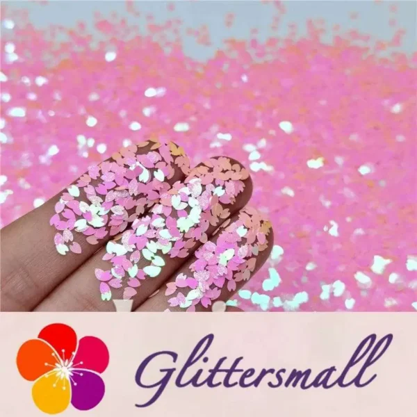 3mm Petals Shaped Iridescent Pink Glitter C018R