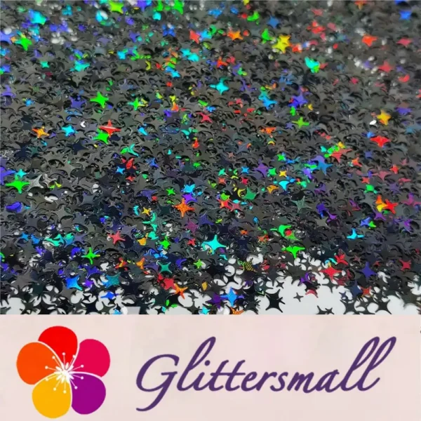 IMG_20200819_204856.webp 3/4/5mm Mixed Four Pointed Star Shapes Laser Black Glitter LB01000