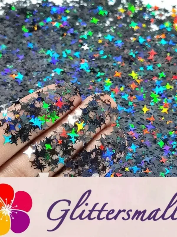 IMG_20200819_205028.webp 3/4/5mm Mixed Four Pointed Star Shapes Laser Black Glitter LB01000