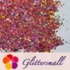 3/4/5mm Mixed Four Pointed Star Shapes Laser Hazy Pink Glitter LB0911