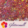 3/4/5mm Mixed Four Pointed Star Shapes Laser Hazy Pink Glitter LB0911
