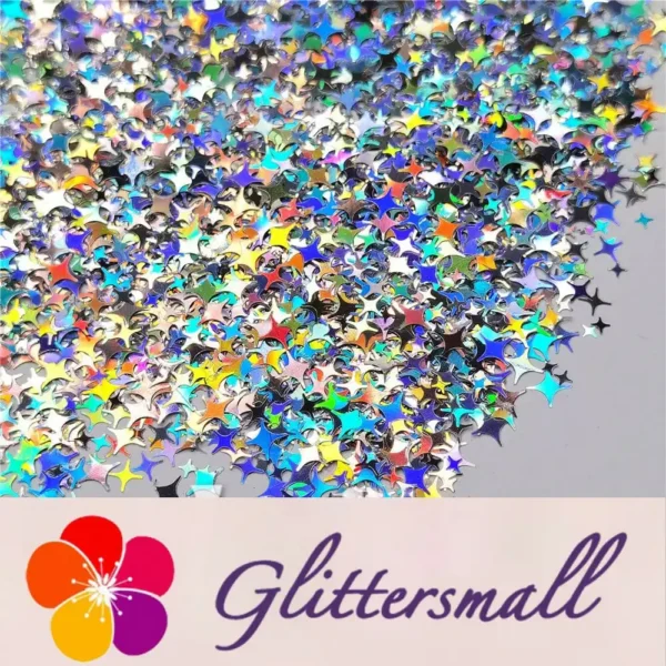IMG_20200819_205911.webp 3/4/5mm Mixed Four Pointed Star Shapes Laser Silver Glitter LB0100