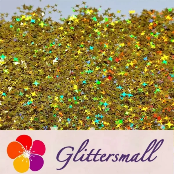 IMG_20200819_210136.webp 3/4/5mm Mixed Four Pointed Star Shapes Laser Gold Glitter LB0210