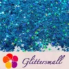 3/4/5mm Mixed Four Pointed Star Shapes Laser Sky Blue Glitter LB0700