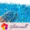 3/4/5mm Mixed Four Pointed Star Shapes Laser Sky Blue Glitter LB0700