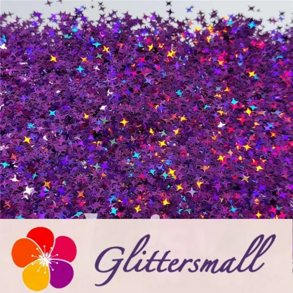 IMG_20200819_210817.webp 3/4/5mm Mixed Four Pointed Star Shapes Laser Purple Glitter LB0800